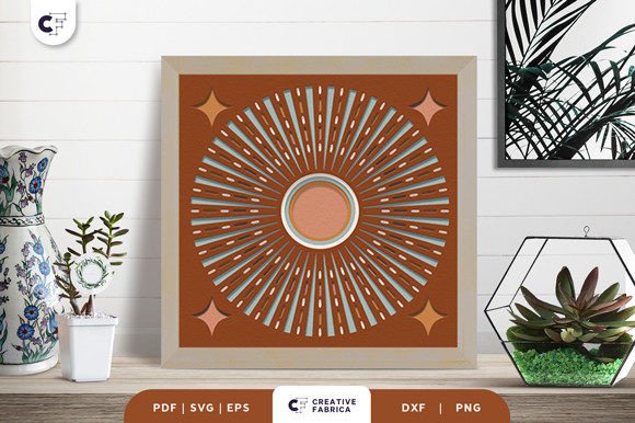 Download Sunrise Boho Decoration 3D Light Box SVG - Sun Collection