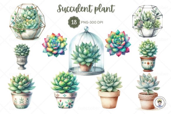 Download Watercolor Succulent Plant Clipart - Succulent Collection