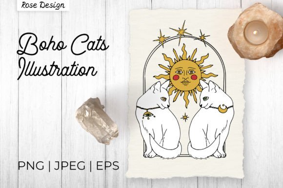 Download Boho Celestial Cats with Mystic Sun - Sun Collection