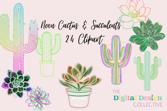 Download Neon Cactus &amp; Succulent Clipart - Succulent Collection