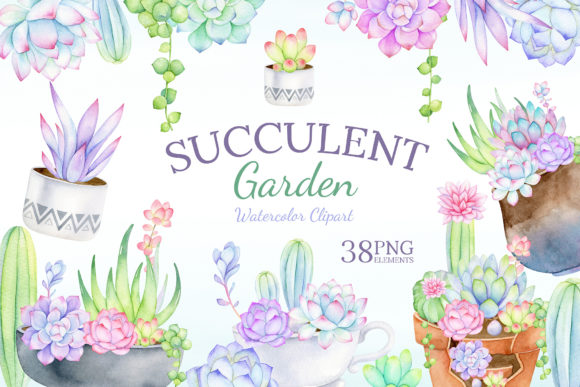 Download Watercolor Succulent Clipart Mix &amp; Match - Succulent Collection