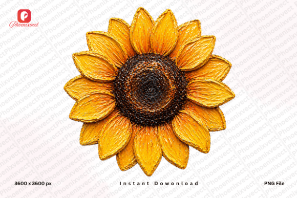 Download Hand Painted Rustic Sunflower PNG - Sun Collection